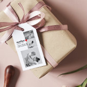 Moderne collage foto's & tekst rood hart moedercad cadeaulabel
