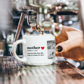 Moderne collage foto's & tekst rood hart moedercad espresso kop