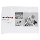 Moderne collage foto's & tekst rood hart moedercad groot cadeauzakje (Voorkant)