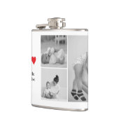 Moderne collage foto's & tekst rood hart moedercad heupfles (Links)