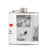 Moderne collage foto's & tekst rood hart moedercad heupfles (Voorkant)