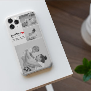 Moderne collage foto's & tekst rood hart moedercad iPhone 11Pro max hoesje