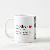 Moderne collage foto's & tekst rood hart moedercad koffiemok (Links)