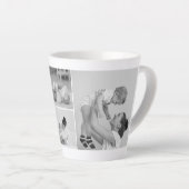 Moderne collage foto's & tekst rood hart moedercad latte mok (Rechterhoek)