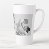 Moderne collage foto's & tekst rood hart moedercad latte mok (Rechts)