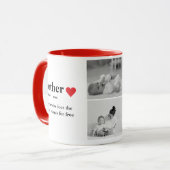 Moderne collage foto's & tekst rood hart moedercad mok (Voorkant links)