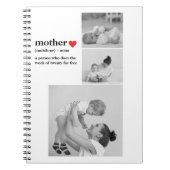 Moderne collage foto's & tekst rood hart moedercad notitieboek (Voorkant)