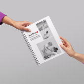 Moderne collage foto's & tekst rood hart moedercad notitieboek