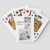 Moderne collage foto's & tekst rood hart moedercad pokerkaarten (Achterkant)