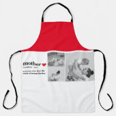 Moderne collage foto's & tekst rood hart moedercad schort (Voorkant)