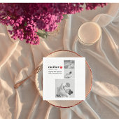 Moderne collage foto's & tekst rood hart moedercad servet