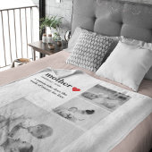 Moderne collage foto's & tekst rood hart moedercad sherpa deken