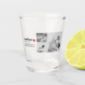 Moderne collage foto's & tekst rood hart moedercad shot glas (Voorkant)
