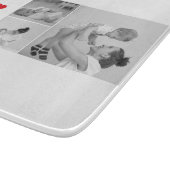 Moderne collage foto's & tekst rood hart moedercad snijplank (Hoek)