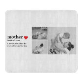 Moderne collage foto's & tekst rood hart moedercad snijplank (Voorkant)