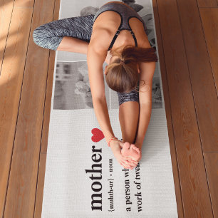 Moderne collage foto's & tekst rood hart moedercad yogamat