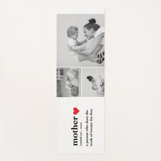 Moderne collage foto's & tekst rood hart moedercad yogamat (Voorkant)