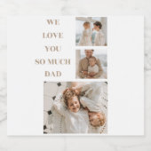 Moderne collage foto's & we houden van papa-cadeau bier etiket (Enkel label)