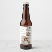 Moderne collage foto's & we houden van papa-cadeau bier etiket (Voorkant)