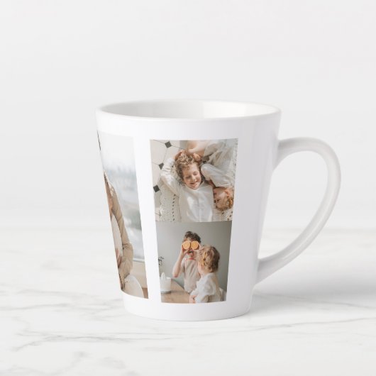 Moderne collage foto's & we houden van papa-cadeau latte mok (Rechts)