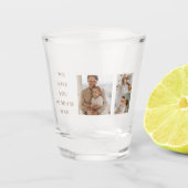Moderne collage foto's & we houden van papa-cadeau shot glas (Voorkant)
