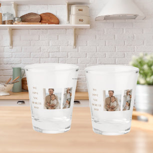 Moderne collage foto's & we houden van papa-cadeau shot glas