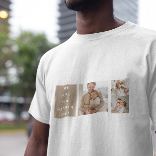 Moderne collage foto's & we houden van papa-cadeau t-shirt
