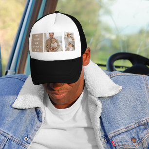 Moderne collage foto's & we houden van papa-cadeau trucker pet