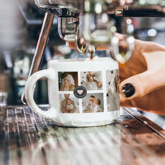 Moderne Collage Gepersonaliseerd Familie Foto Cade Espresso Kop
