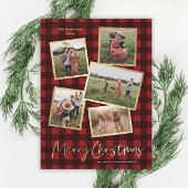 Moderne Collage Gold Merry-kerst met foto's Feestdagenkaart