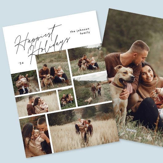 Moderne Collage Kerstmis 8 Foto Gelukkigst Feestdagenkaart