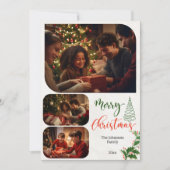 Moderne Collage Kerstmis - Custom Family Foto's Feestdagenkaart (Voorkant)