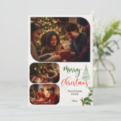 Moderne Collage Kerstmis - Custom Family Foto's Feestdagenkaart (Staand voorkant)