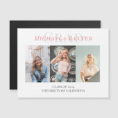 Moderne collage met drie foto's Roze  Afstuderen  (Voorkant / Achterkant)