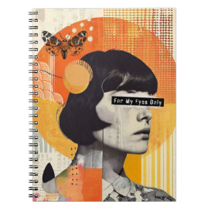 moderne collage notitieboek "For My Eyes Only"