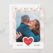 Moderne Collage Paar Foto & Valentijnsdag Feestdagenkaart (Voorkant / Achterkant)