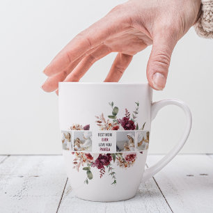Moderne Collage Photo Flowers Lijst Best mam Gift Latte Mok
