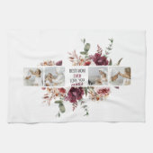 Moderne Collage Photo Flowers Lijst Best mam Gift Theedoek (Horizontaal)
