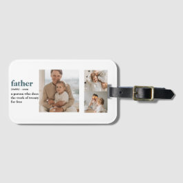 Moderne Collage Photo Happy Fathers Day Gift Bagagelabel