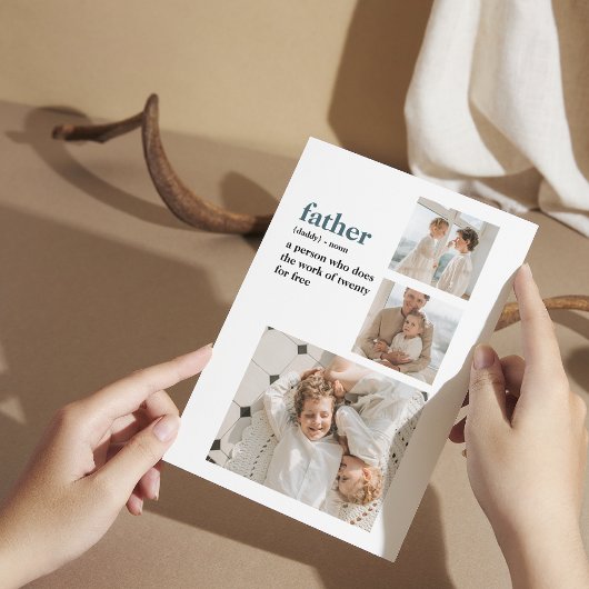 Moderne Collage Photo Happy Fathers Day Gift Bedankkaart