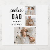 Moderne Collage Photo Happy Fathers Day Gift Bier Etiket (Enkel label)