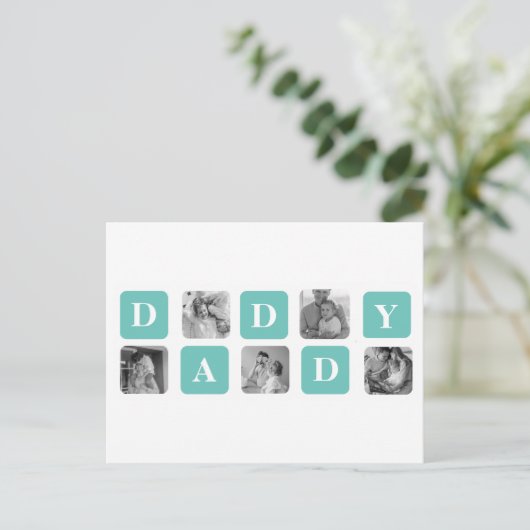 Moderne Collage Photo Happy Fathers Day Gift Briefkaart (Staand voorkant)