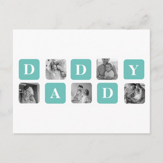 Moderne Collage Photo Happy Fathers Day Gift Briefkaart (Voorkant)