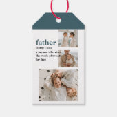 Moderne Collage Photo Happy Fathers Day Gift Cadeaulabel (Voorkant)