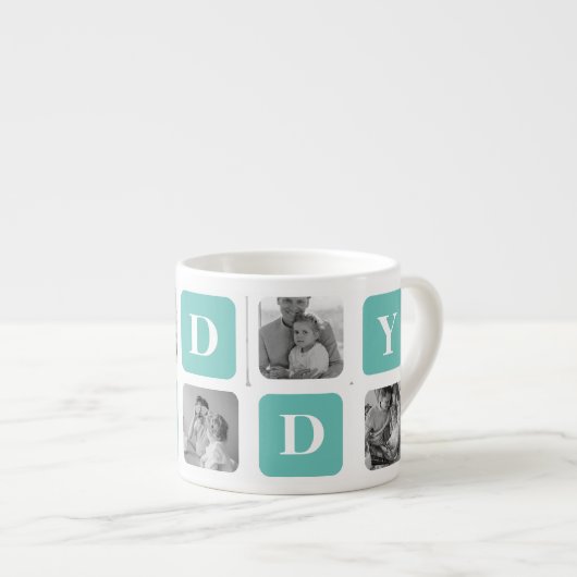 Moderne Collage Photo Happy Fathers Day Gift Espresso Kop (Voorkant rechts)
