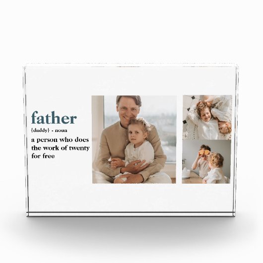 Moderne Collage Photo Happy Fathers Day Gift Fotoblokken (Voorkant)