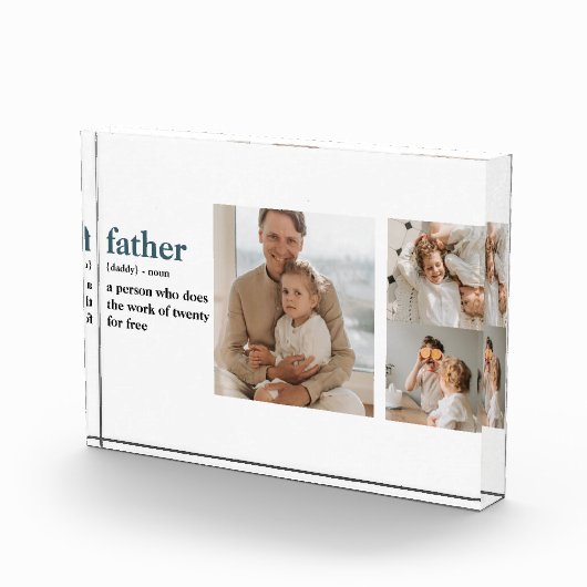 Moderne Collage Photo Happy Fathers Day Gift Fotoblokken (Rechts)