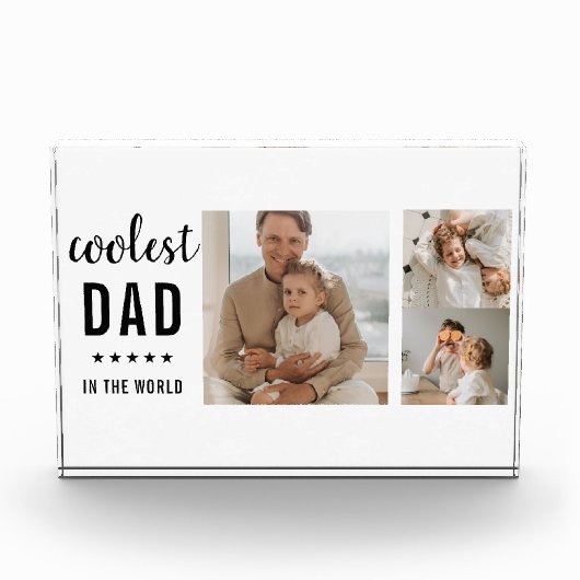 Moderne Collage Photo Happy Fathers Day Gift Fotoblokken (Voorkant)