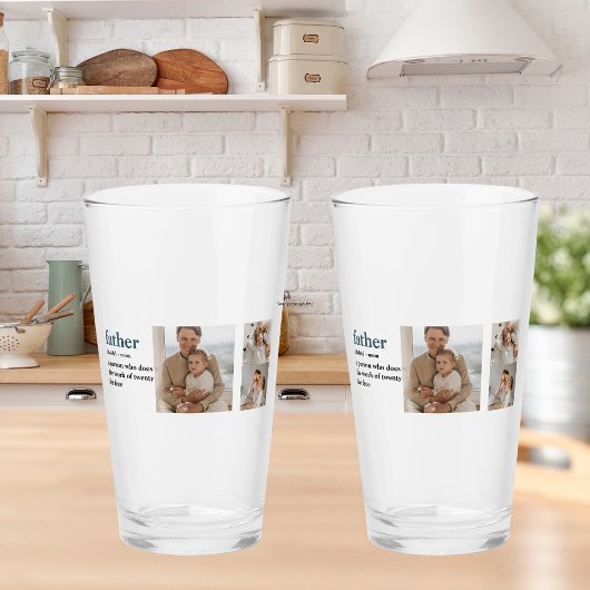 Moderne Collage Photo Happy Fathers Day Gift Glas