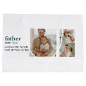 Moderne Collage Photo Happy Fathers Day Gift Groot Cadeauzakje (Achterkant)